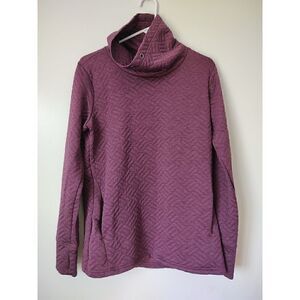 RBX Reebok Women's Size Medium Pullover Mock Turtleneck Sweater Purple Quilted
